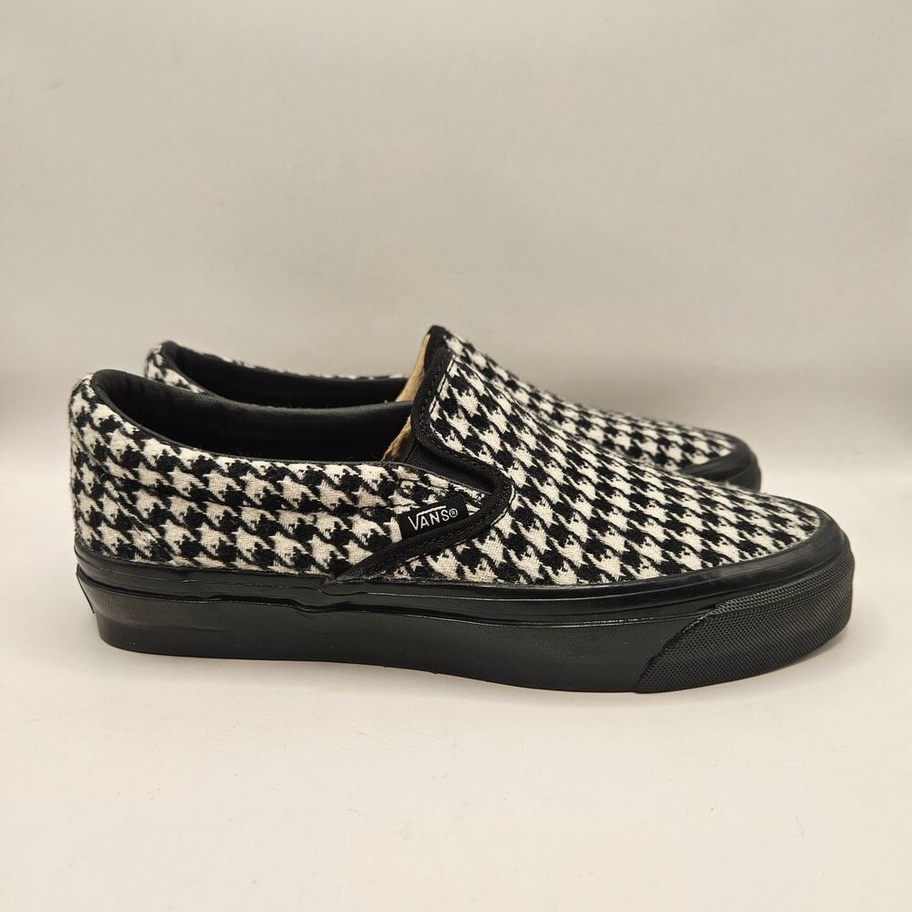 VANS WOMEN'S 7 LX CLASSIC 98 SLIP-ON HOUNDSTOOTH BLACK WHITE NWOB - Picture 4 of 6